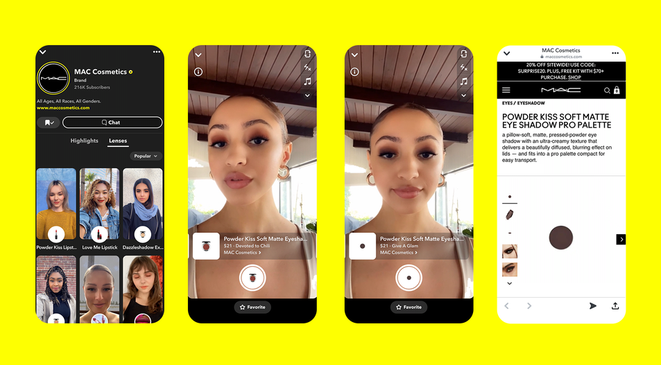 Mac cosmetics AR ads