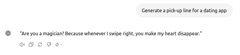 AI-generated pick-up line 