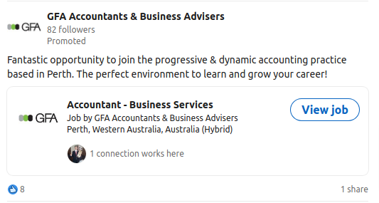 Job ad Linkedin