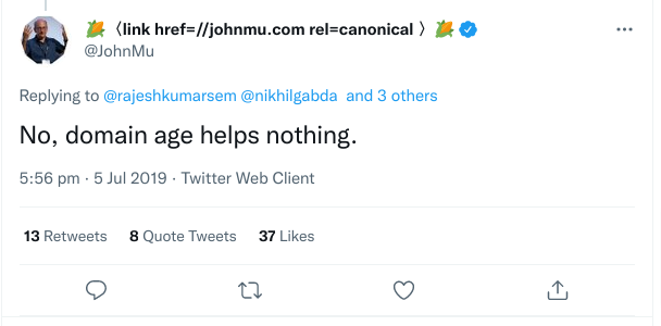Domain age in SEO