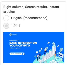 horizontal image ad Instagram