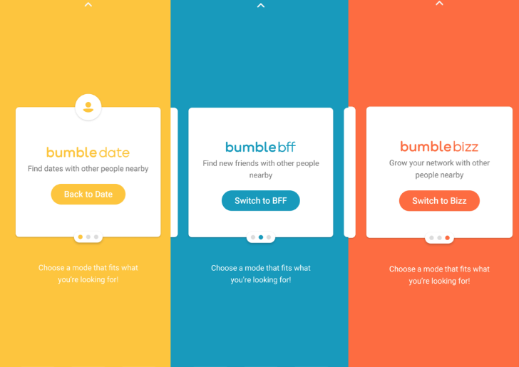 The different sides of Bumble: date, BFF and bizz