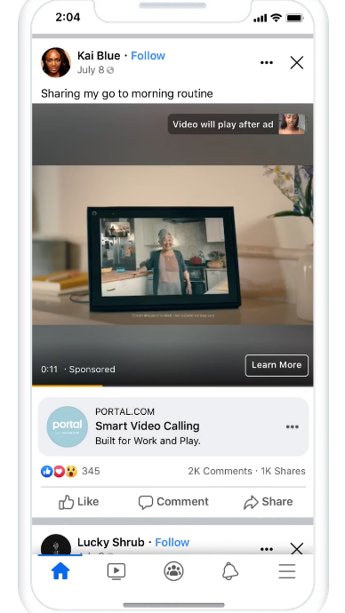 Facebook in-stream video ads