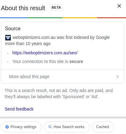 domain age in SERPs